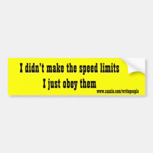 speed limit bumper stickers