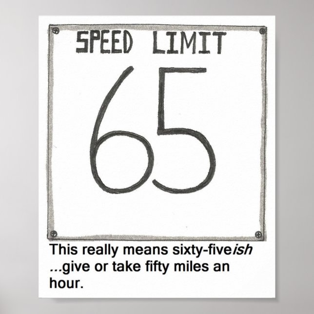 Speed Limit Poster (Front)
