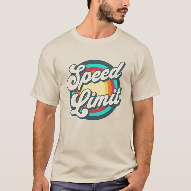Speed Limit Retro Bright Rainbow Concert  T-Shirt (Front)