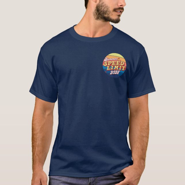 Speed Limit Retro Sunset Concert Pocket Design T-Shirt (Front)