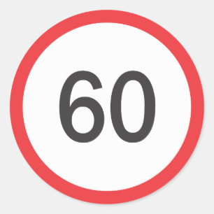 Speed limit sixty classic round sticker