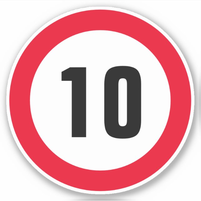Speed limit stickers Maximum 10 mph (Front)