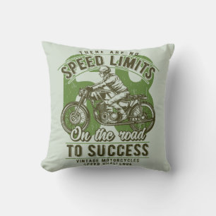 Speed Limits distressed vintage rider motorcycle T Cushion