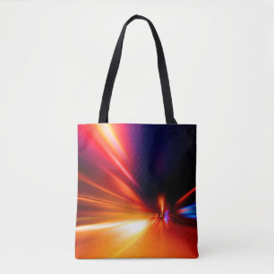 speed on night roadabstract,background,motion,blur tote bag