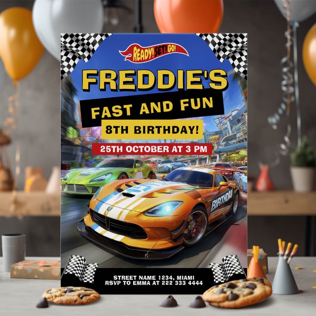 Speed Race Birthday Party Invitation (Creator Uploaded)