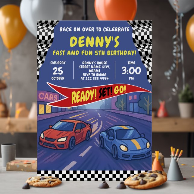 Speed Racing Birthday Party Invitation (Creator Uploaded)