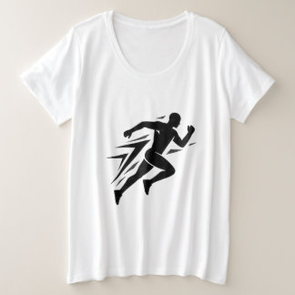 Speed Runner Silhouette Athletic Sports Design Plus Size T-Shirt