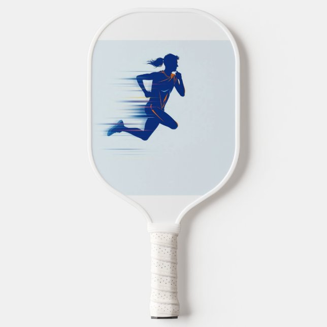 Speed Runner Silhouette – Motion Blur Sports Icon Pickleball Paddle (Front)