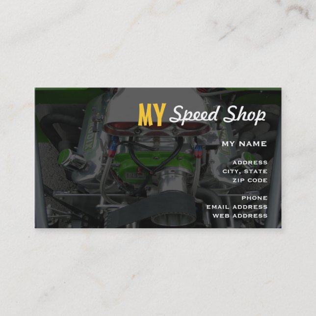 Speed Shop Business Card (Front)