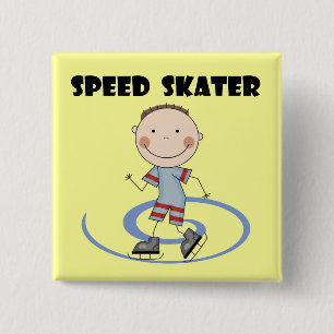 Speed Skater - Boy Tshirts and Gifts 15 Cm Square Badge