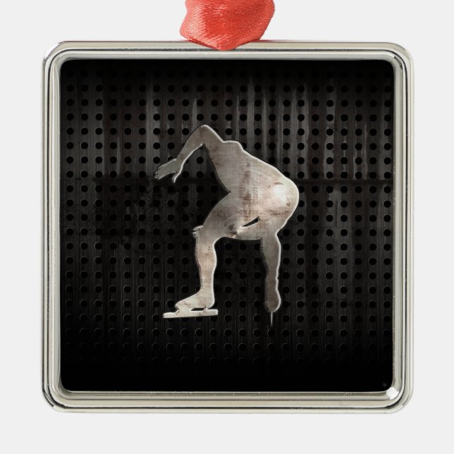 Speed Skater; Cool Metal Tree Decoration (Front)