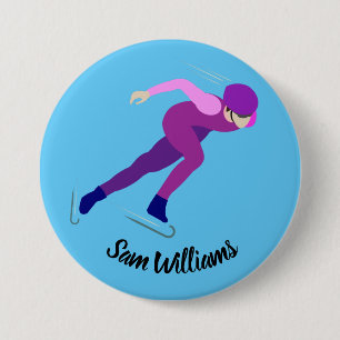 Speed Skating 7.5 Cm Round Badge