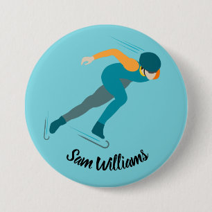 Speed Skating 7.5 Cm Round Badge