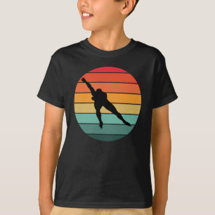 Speed Skating Ice Skater Skate Vintage Retro T-Shirt
