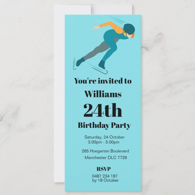 Speed Skating Invitation (Front)