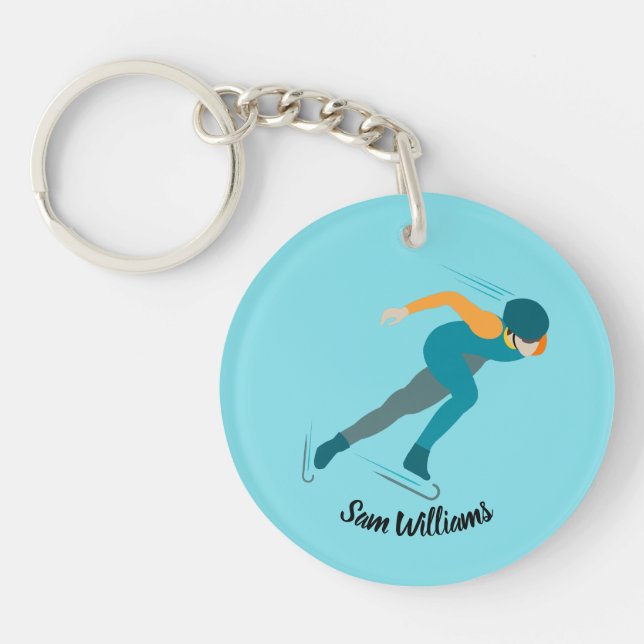 Speed Skating Key Ring (Front)