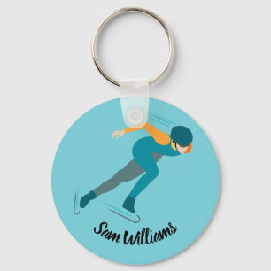 Speed Skating Key Ring