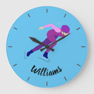Speed Skating Large Clock