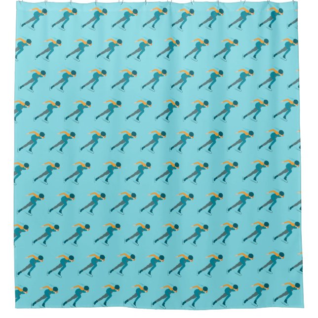 Speed Skating Shower Curtain (Front)