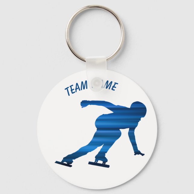 Speed skating team keychain blue (Front)