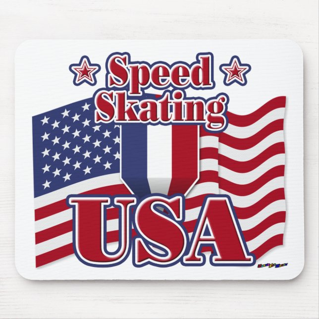 Speed Skating USA Mouse Pad (Front)