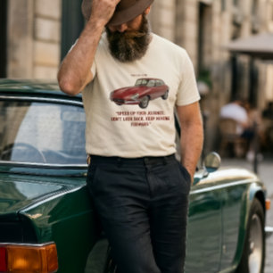 "Speed Up Your Journey" Vintage Red Classic Car T-Shirt