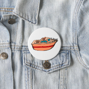 Speedboat Illustration Fun Nautical Boat Design 7.5 Cm Round Badge