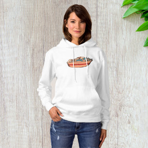 Speedboat Illustration Fun Nautical Boat Design Hoodie