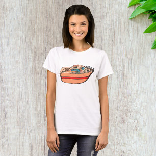 Speedboat Illustration Fun Nautical Boat Design T-Shirt