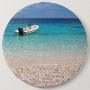 Speedboat in the blue sea button