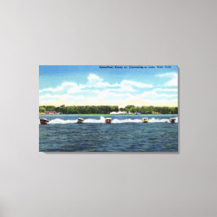 Speedboat Races on the Lake Canvas Print