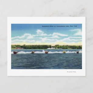Speedboat Races on the Lake Postcard