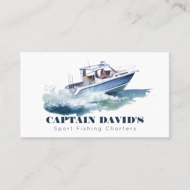 Speedboat Sport Fishing Charters Business Card (Front)
