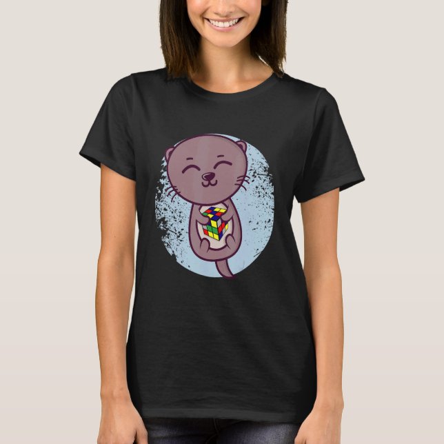 Speedcubing Otter Magic Cube T-Shirt (Front)