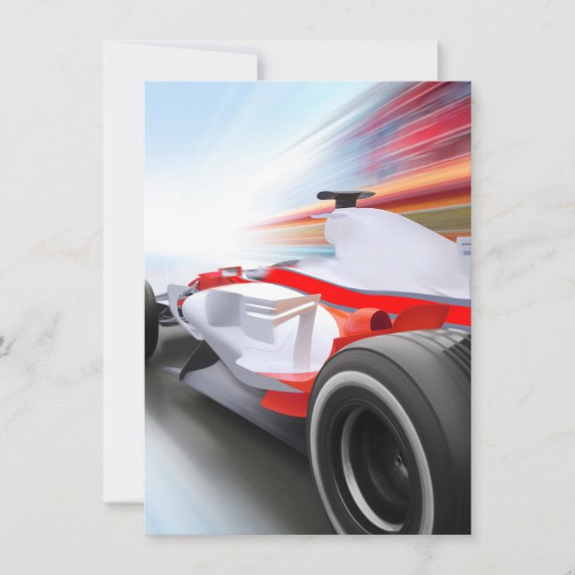 Speeding Red Race Car (Front)