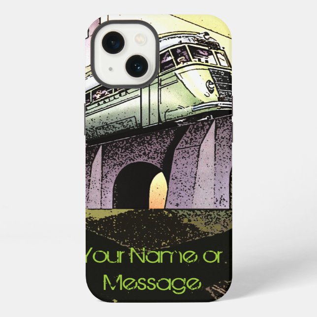 Speeding Train on Bridge (Personalised) iPhone Case (Back)
