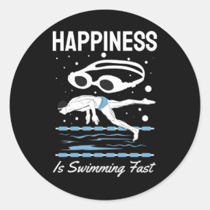 Speedo Swimmer - Happiness is Swimming Fast Classic Round Sticker