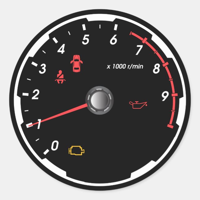 Speedometer - Tachometer Car Lover Phone Classic Round Sticker (Front)