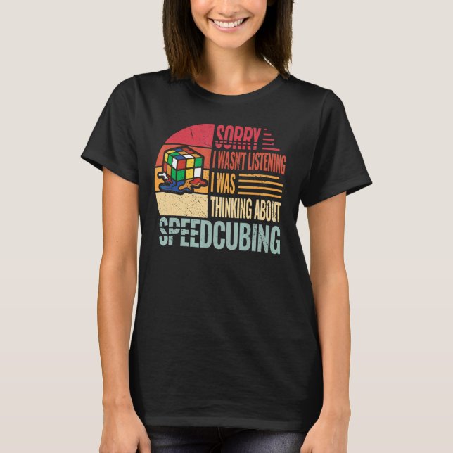 Speedsolving Speedcuber Speedcube Speed Cuber vint T-Shirt (Front)