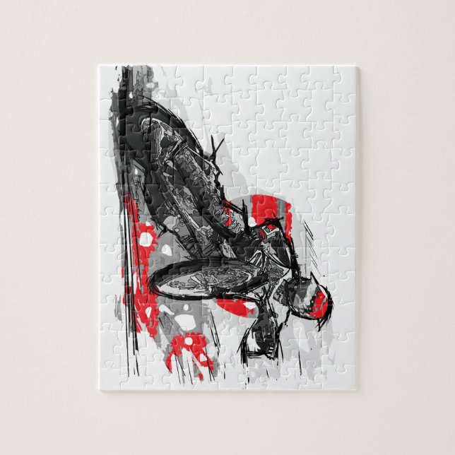 Speedway Flat Track Motorcycle Racer Jigsaw Puzzle (Vertical)