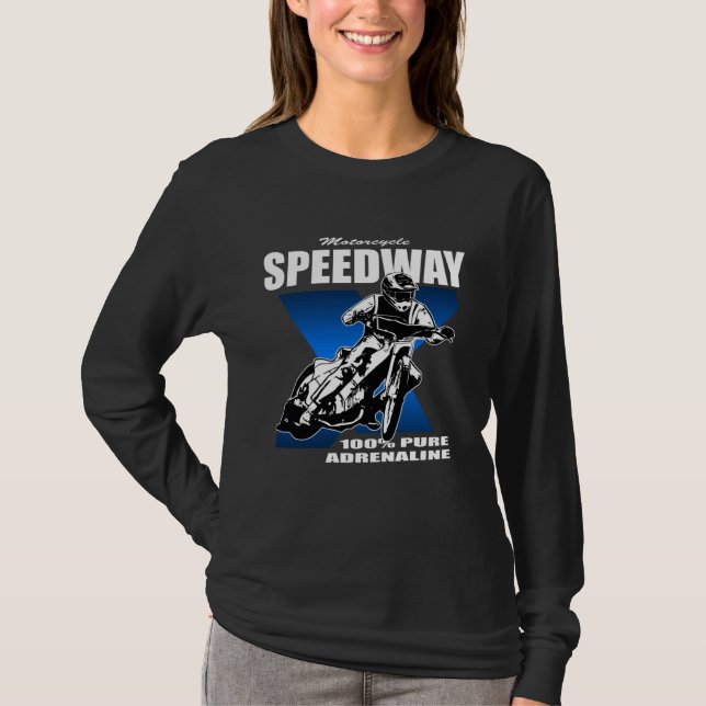 Speedway railway sport motorcycle racing driver T-Shirt (Front)