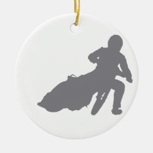 SPEEDWAY STAR (grey) Ceramic Tree Decoration