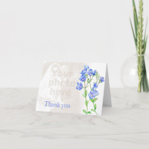 Speedwell blue wedding photo thank you card