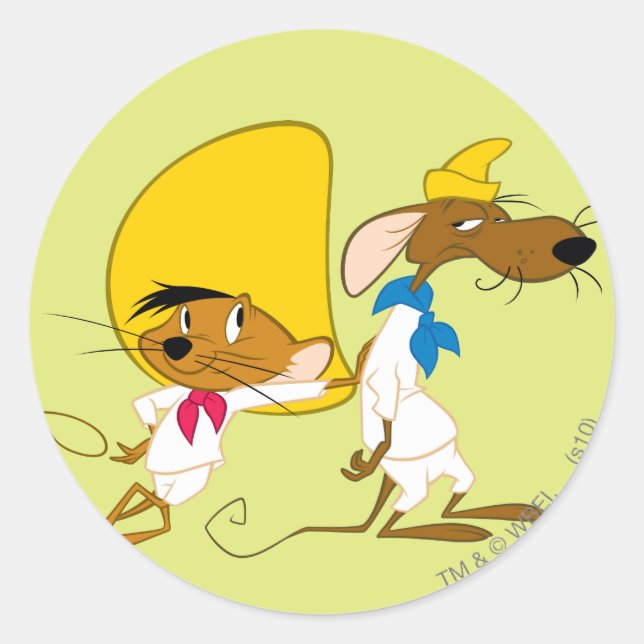 SPEEDY GONZALES™ and Slowpoke Classic Round Sticker (Front)