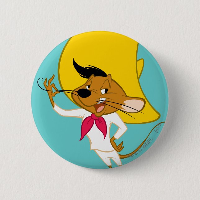 SPEEDY GONZALES™ Moustache 6 Cm Round Badge (Front)
