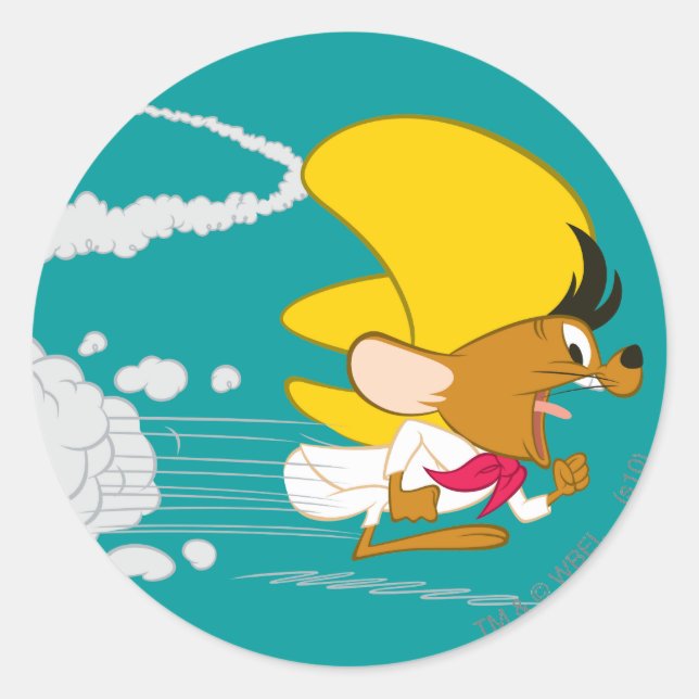 SPEEDY GONZALES™ Running in Colour Classic Round Sticker (Front)
