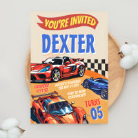Speedy Race Car Birthday Invitation | Little Racer