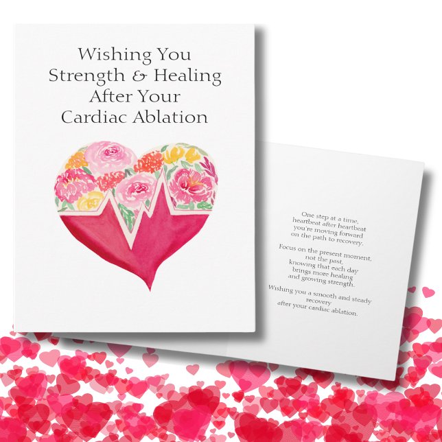 Speedy Recovery from Cardiac Ablation Heart Flower Card (Creator Uploaded)