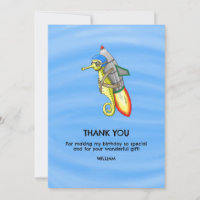 Speedy Rocket Seahorse Thank You Card