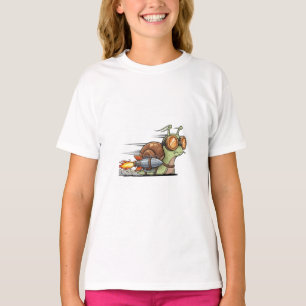 Speedy Rocket Snail with Goggles Kids T-Shirt